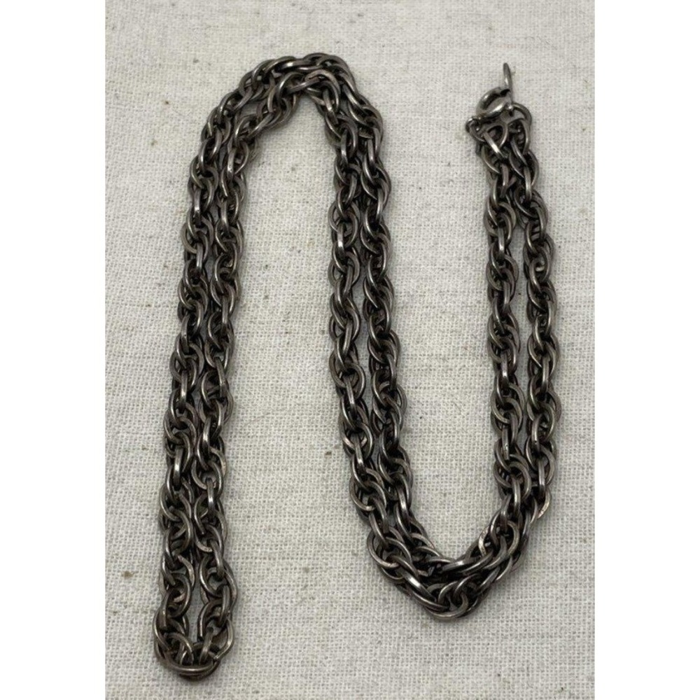 Sterling Silver 925 Mexico Twist Chain Necklace 20.25 Inch 21g Vintage Unisex